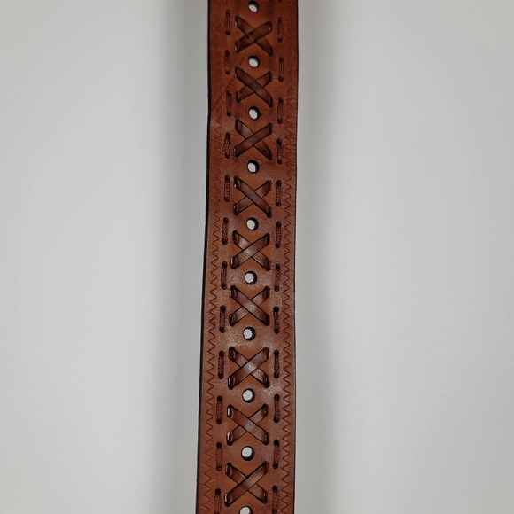 vintage Leather belt with buckle size small - Picture 5 of 8